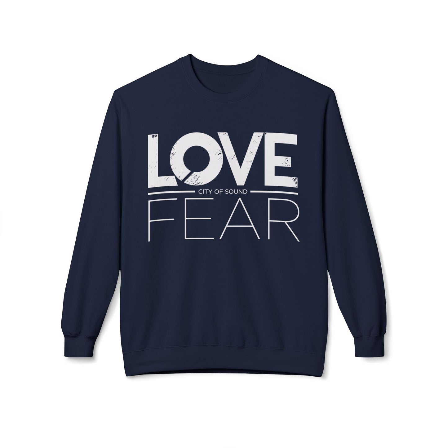 Love Over Fear Sweater (White Txt)