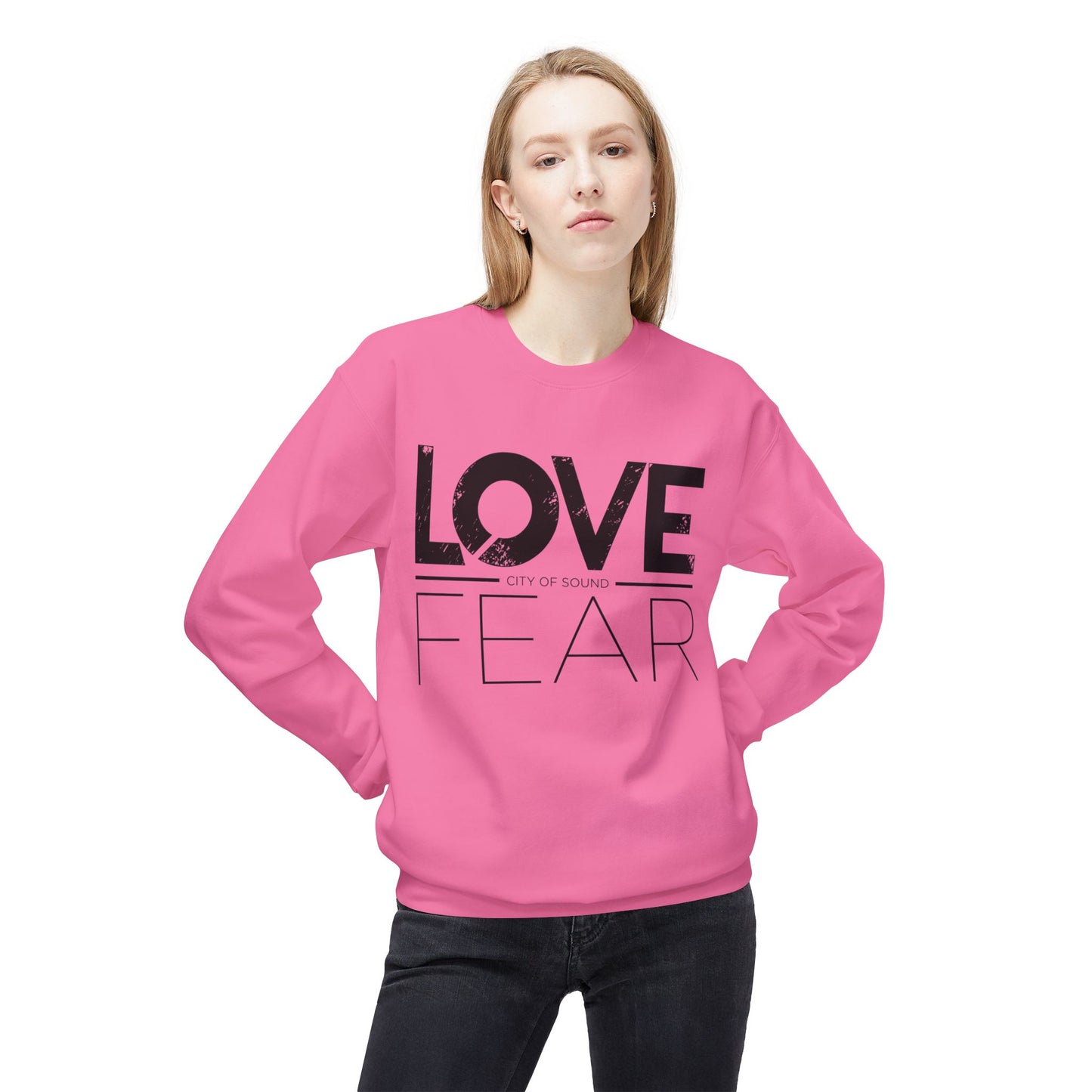 Love Over Fear Sweater (Black txt)