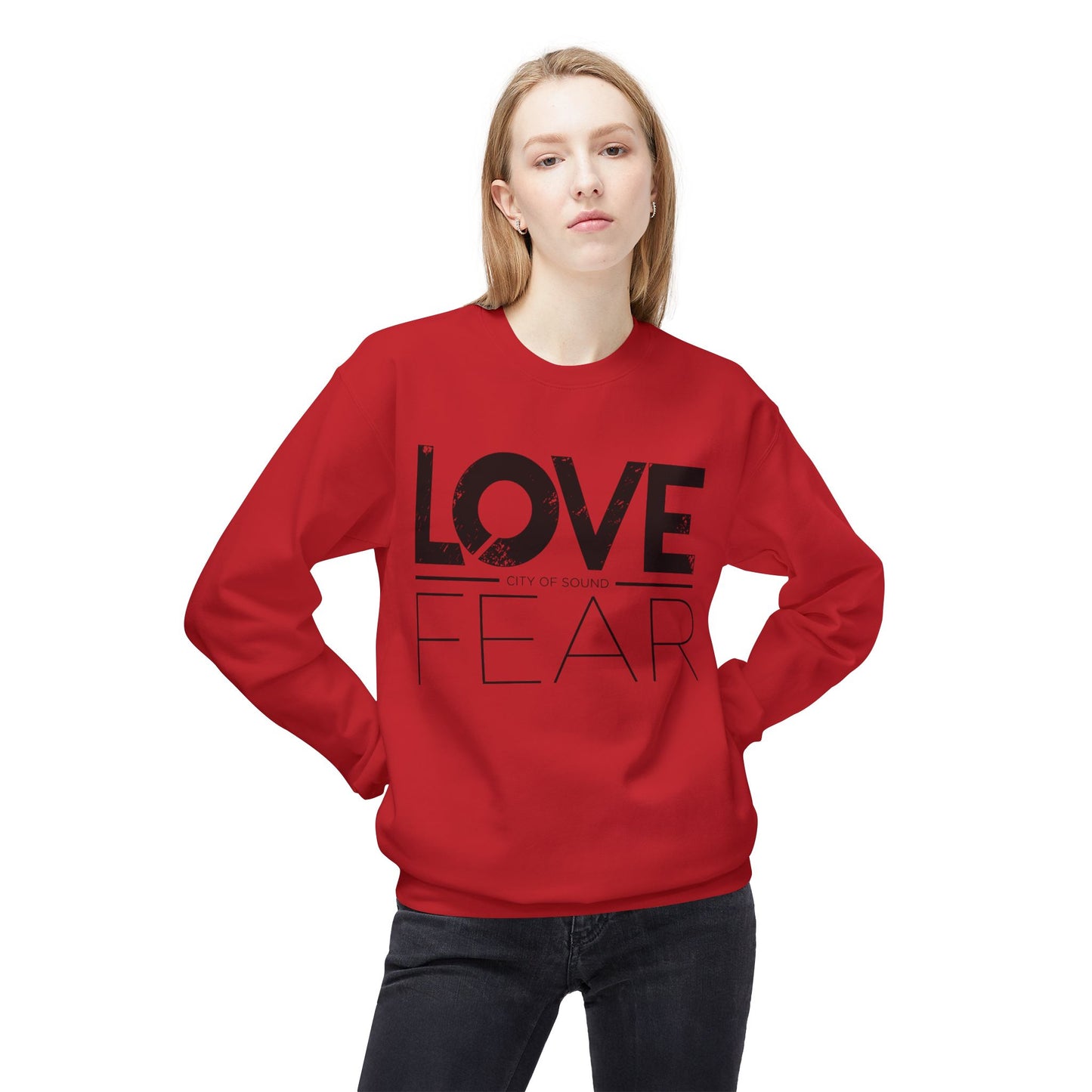 Love Over Fear Sweater (Black txt)