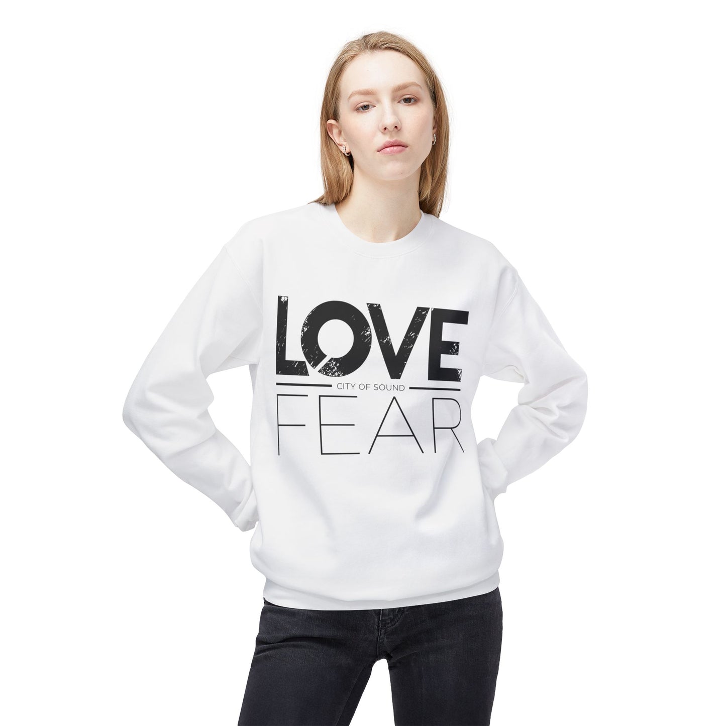 Love Over Fear Sweater (Black txt)