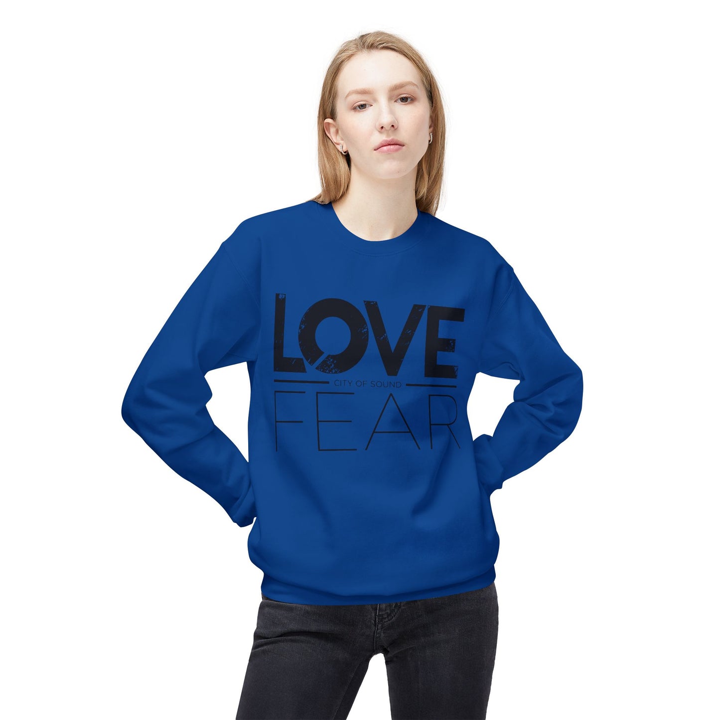 Love Over Fear Sweater (Black txt)