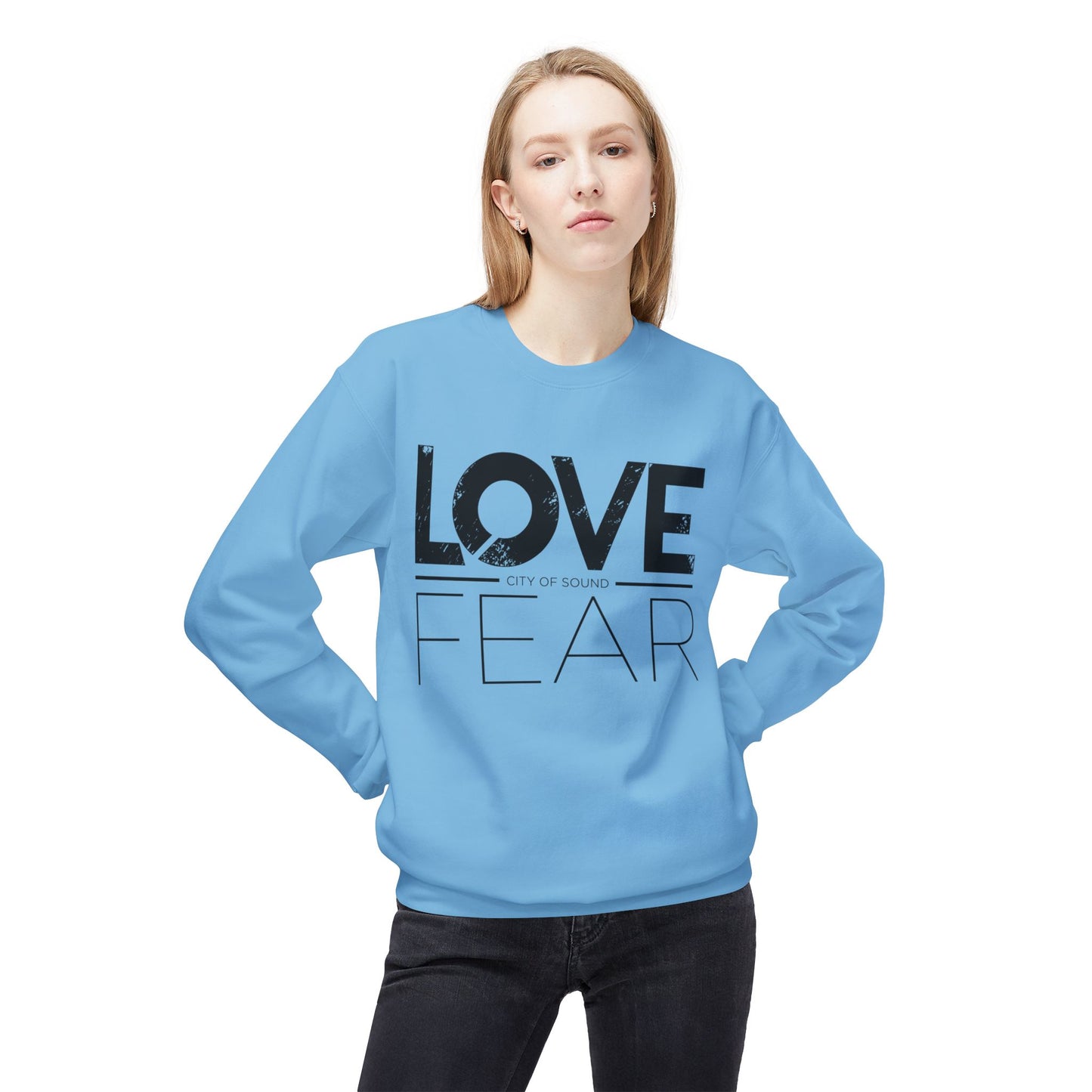 Love Over Fear Sweater (Black txt)